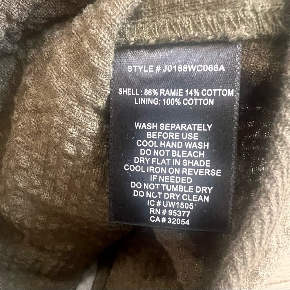 Sanctuary Utility Jacket Olive Green Full Zip Cotton Seersucker Collarless Med - Picture 4 of 7